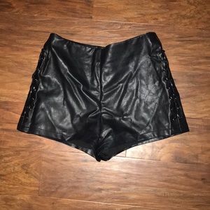Leather shorts